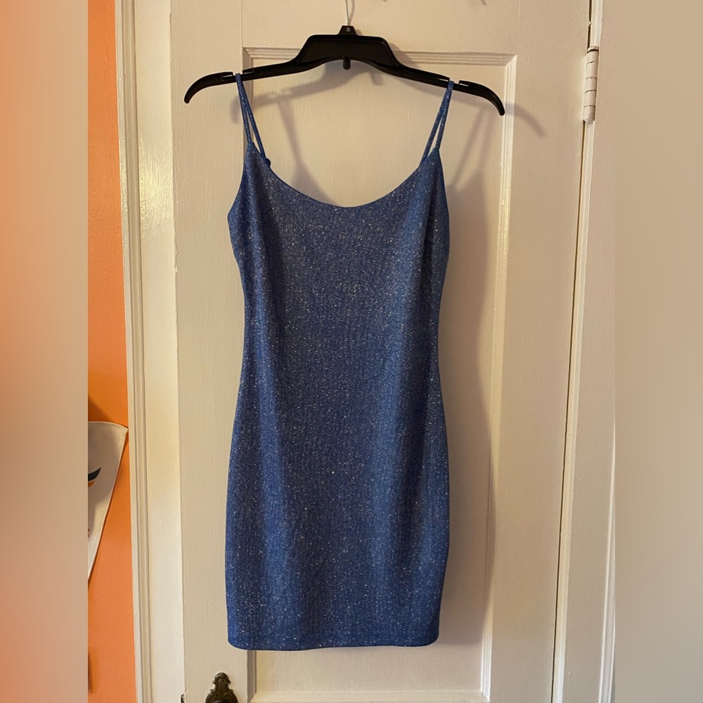 B Darlin Spaghetti Strap Sparkle Dress